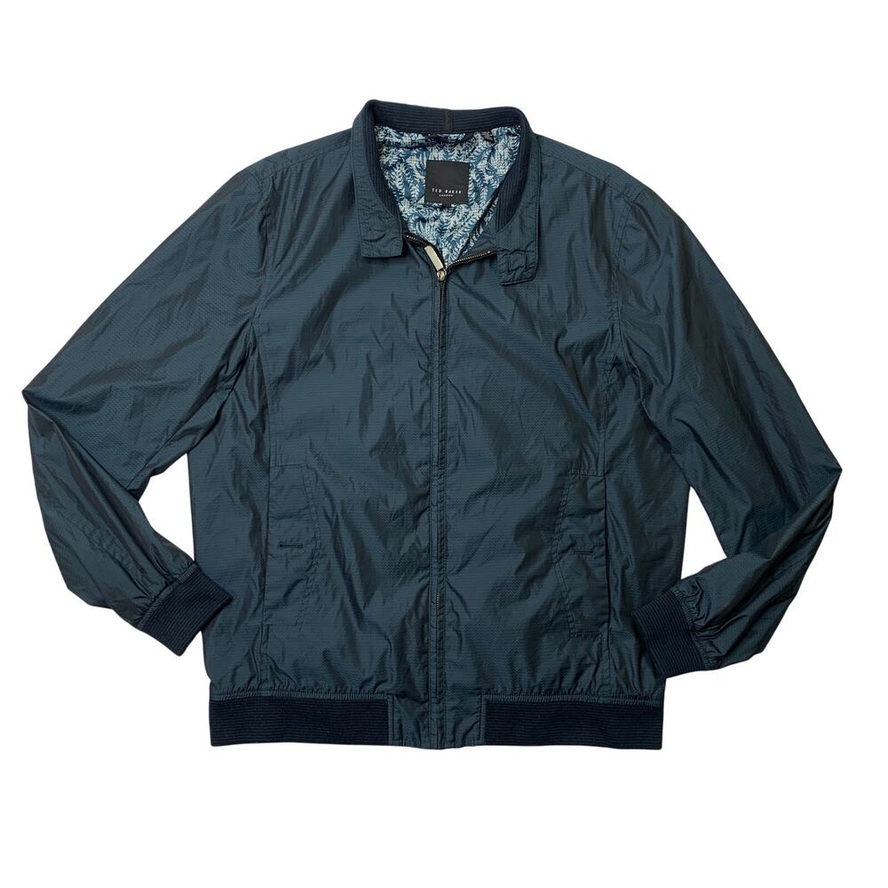 Ted Baker Jacket Mens 5 Spruce Green Full Zip Lightweight Harrington Bomber